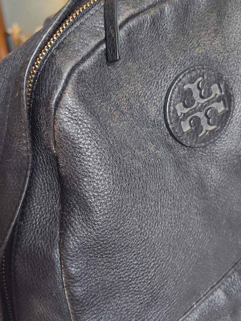 Vintage! Tory Burch Black Leather Backpack - Picture 12 of 16